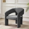 Ashley Velvet Accent Chair in Dark Grey Colour