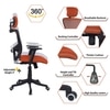 Dreaceo High Back Ergonomic Chair in Orange Colour