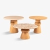Saanra Solid Wood Coffee Table Set of Three in Brown Colour
