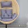 Rattan Egg Single Seater 6 Star Swing Chair Grey
