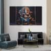 The Castle Decor Beautiful Ganesha Wall Art Set of 5 Wooden Framed Digital Painting 27x48 Inch