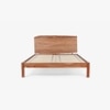 Kyoto Solid Wood Queen Non Storage Bed in Brown Colour