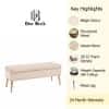 Doe Buck Velvet Tufted Storage Bench in Beige Colour with Gold Legs