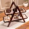 Ireka Homes Sakura 2 Tier Acacia Wood Serving Stand