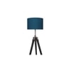 Jewel Blue Cotton Floor Lamp with Solid Wood