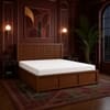 Nivaan Solid Wood Comfort King Bed Box Storage Provincial Teak Finish Mattress 72 x 78 Inches