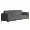 Veniza Velvet 3 Seater Sofa In Dark Grey Colour
