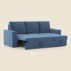 Kowloon Sectional Sofa Cum Bed with Storage Colour Baltic Blue premium chenille