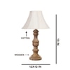 Devansh Off-White Cotton Vintage  Lamp With Wood Base (12X19)