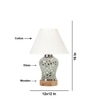 Devansh Off-White Cotton Straight Pleated Shade Lamp With Wood & Mosaic Glass Base For Decoration/Office/Home/Gifting/Study For Decoration/Office/Home/Gifting/Study