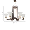 Eliante 6-Light Chandelier, Mild Steel Modern Ceiling Light Fixture For Living Room Dining Room