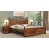 Syan Sheesham Wood King Size Bed Non Storage Provincial Teak Finish (72 x 78 inches)
