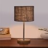 Devansh Grey Jute   Table Lamp With  Natural  Wood Base  & Steel Pipe (7X17 Inches)-17
