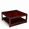 Turin Sheesham Wood Contemporary Square Coffee Table In Honey Finish