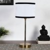 White & Black cotton with Metal Gold Table Lamp