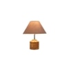 Jhumpa Grey Fabric Shade Table Lamp with Natural Wooden Base