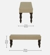 Aarna Sheesham Wood Upholstered Bench In Walnut Finish