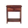 Woodcut Solid Wood Bedside Table in Teak Finish