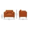 Bruch Boucle Fabric Arm Chair in Orange Colour