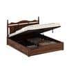 Lavento Sheesham Wood Queen Size Bed With Hydraulic Storage In Provincial Teak Finish