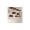 Star 5 Series Brown Solid Wood Cluster Hanging Light