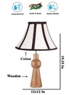 Devansh Off-White Cotton Vintage  Lamp With Wood Base (12X19.25)