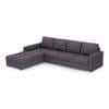 Apollo Compact Fabric Sectional Compact Sofa (Colour : Steel, Cushion : Hard, Back Type : Regular, Seating Capacity : Left Aligned 3 Seater + Left Aligned Chaise)