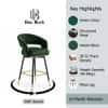 Doe Buck Mixoy Velvet Bar Stool in Emerald Green Colour with Gold Accents