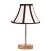 Devansh Off-White Cotton Vintage  Lamp With Natural  Wood Base  & Steel Pipe  (12X17.75)