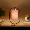 Devansh Grey Cotton Drum Wooden & Iron Table Lamp -17 Inch Height  -G