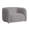 Zenol Boucle Fabric 1 Seater Sofa In Grey