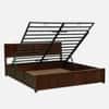 Junora Hydraulic Solid Wood Bed King Size in Tobacco Colour