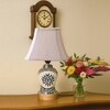 Devansh Off-White Cotton Rectangular Shade Lamp With Wood & Mosaic Glass Base For Decoration/Office/Home/Gifting/Study For Decoration/Office/Home/Gifting/Study