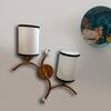 Devansh Metal Electric Wall Light in Gold Colour with White & Black Shade Count of 2 Lights