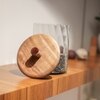 Ireka Homes Twist Glass Canister with Airtight Wooden Lid – Food Storage (5 x 7.5 in)