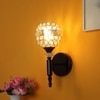 Eliante Modern Wall Lights Mild Steel & Glass Material Glossy Black & Clear Crystals Finish