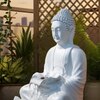 White Double Lotus Buddha Water Fountain