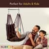 Swingzy Soft Leather Velvet Hanging Swing Chair for Adults Cotton Brown