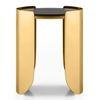 Belle Round Black Mirror and Metal Side Table in Gold finish