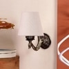 Devansh Metal Electric Wall Light in Antique Gold Colour with White Shade Count of 1 Light