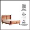 Valerio Duo-Panel Luxe Queen Size Bed in Antique Rose colour Velvet with Oak wood Frame