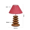Devansh Pink Jute Table Lamp With Wood  Pebble Lamp  (10X10X15) Inches