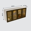 Aluminium Black Profile 4 Brown Tinted Glass Handless Shutters Wall Cabinet In Highland Pine Finish