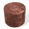 Iris Round Pouffee in Velvet Brown Fabric
