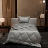 Stoa Paris Comforter for Single Bed, 300TC Satin Comforters in Harbour Mist Grey