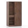 Jaden Engineered Wood 2 Door Sliding Wardrobe Without Mirror in Classic Walnut Finish
