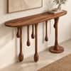 Lava Solid Sheesham Wood Console In Provincial Teak Finish