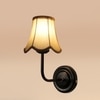 Devansh Black Wall Mounted Lamp With Off-White Cotton Shade