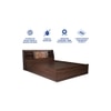 Timber Engineered Wood Queen  Size Bed With Box Storage (Walnut Finish)