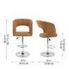 Doe Buck Adjustable Upholstered Bar Stool in Brown Colour with Chrome Base
